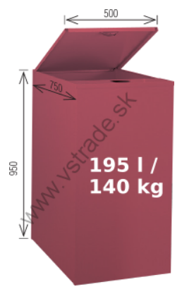 zásobník na pelety  195L/ 140 kg