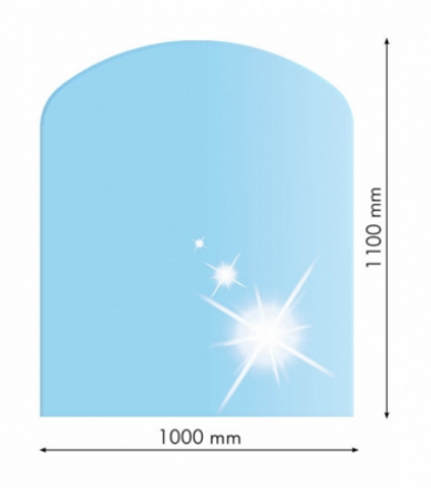 sklo pod krbové kachle 8 mm polkruhové N7