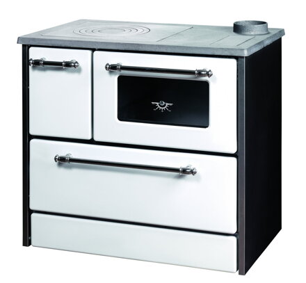 piec kuchenny na drewno 701 OMEGA z paleniskiem żeliwnym, biały, prawy