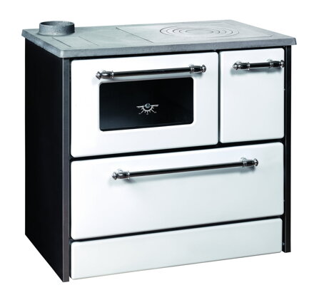 piec kuchenny na drewno 701 OMEGA z paleniskiem żeliwnym, biały, lewy