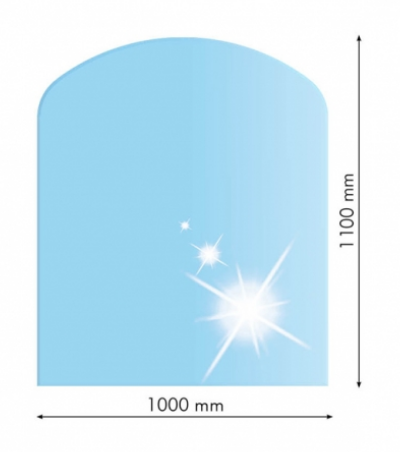 sklo pod krbové kachle 8 mm polkruhové N7